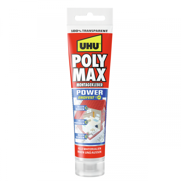 UHU POLY MAX Power Montagekleber polymerbasiert transparent 115g Tube