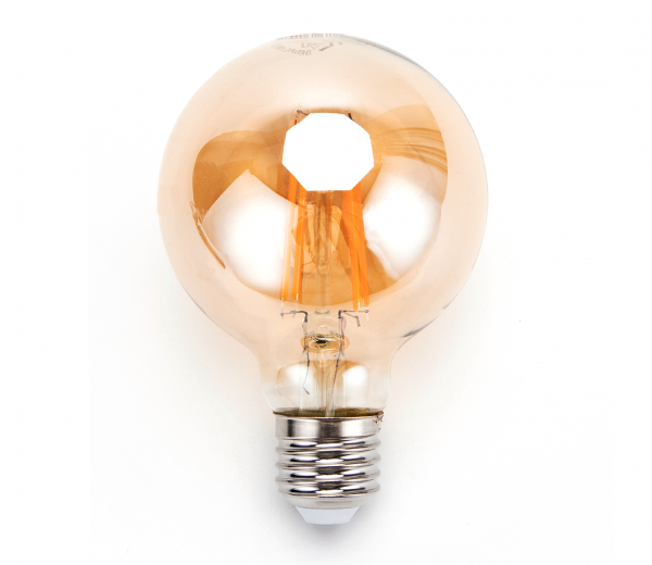 LED Filament Leuchtmittel E27 G125 8W 2200K Amber Gold