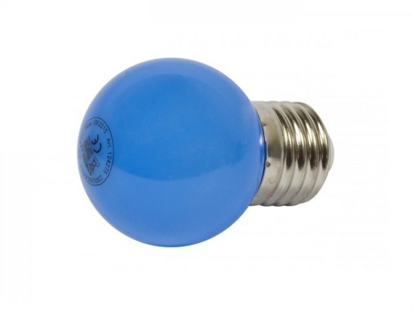 LED G45 Tropfenlampe 1W E27 230V Kunststoff ideal für Lichterketten - blau