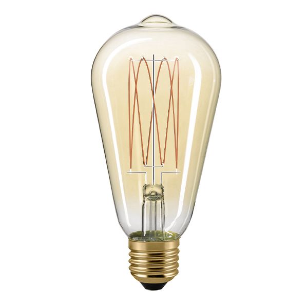 LED Filament Leuchtmittel Edison Slim Gold 7W E27 640lm 2500K dimmbar