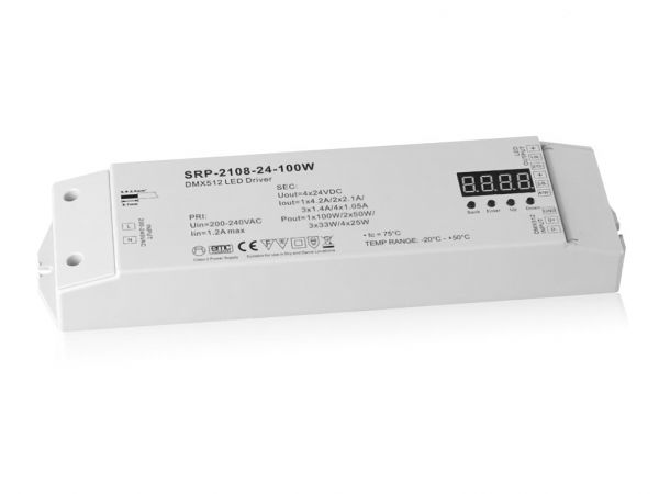 SRP-2108-24-100 DMX Power-Controller 4-Kanal 100W 24V DC