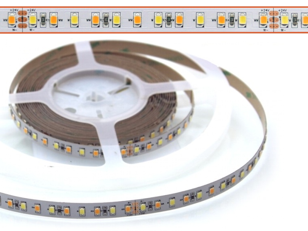 2835 5Meter 24VDC einstellbare Farbtemperatur LED Stripe CCT-Flex 