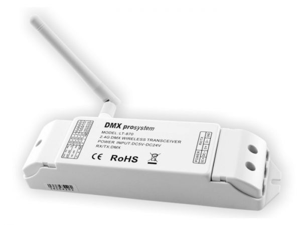 DMX Transceiver LT-870S Funkübertrager bis 350m / 64 Frequenzen / 2,4GHz