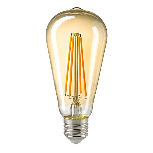 LED Filament Leuchtmittel Rustika Gold 7W E27 720lm 2500K dimmbar