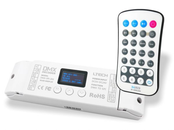 DMX-SPI203 DMX-to-SPI Controller inkl. Fernbedienung 1024 Pixel 510CH