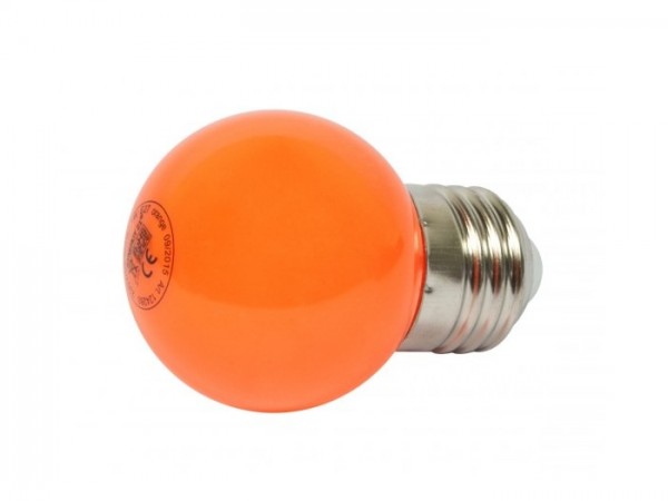 LED G45 Tropfenlampe 1W E27 230V Kunststoff ideal für Lichterketten - orange