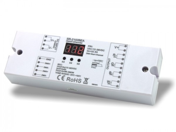 SR-2102BEA RGBW DMX / PWM 4x8A LED Controller