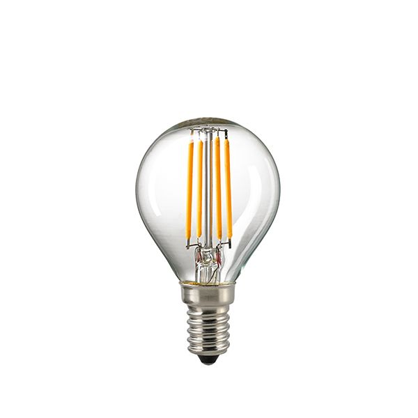 LED Filament Leuchtmittel Kugel klar 4,5W E14 470lm 2700K~2200K Dim-to-Warm