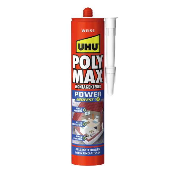 UHU POLY MAX Power Montagekleber polymerbasiert weiß 425g Kartusche