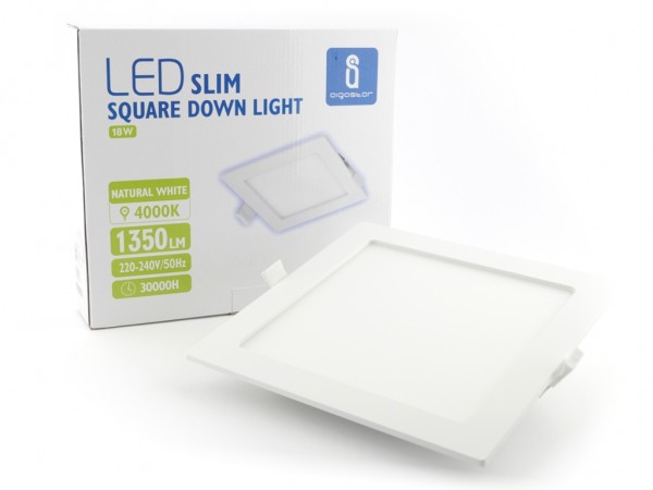 LED Panel Eckig, 18W, 4000K, 1350lm, 220mm x 220mm weiss